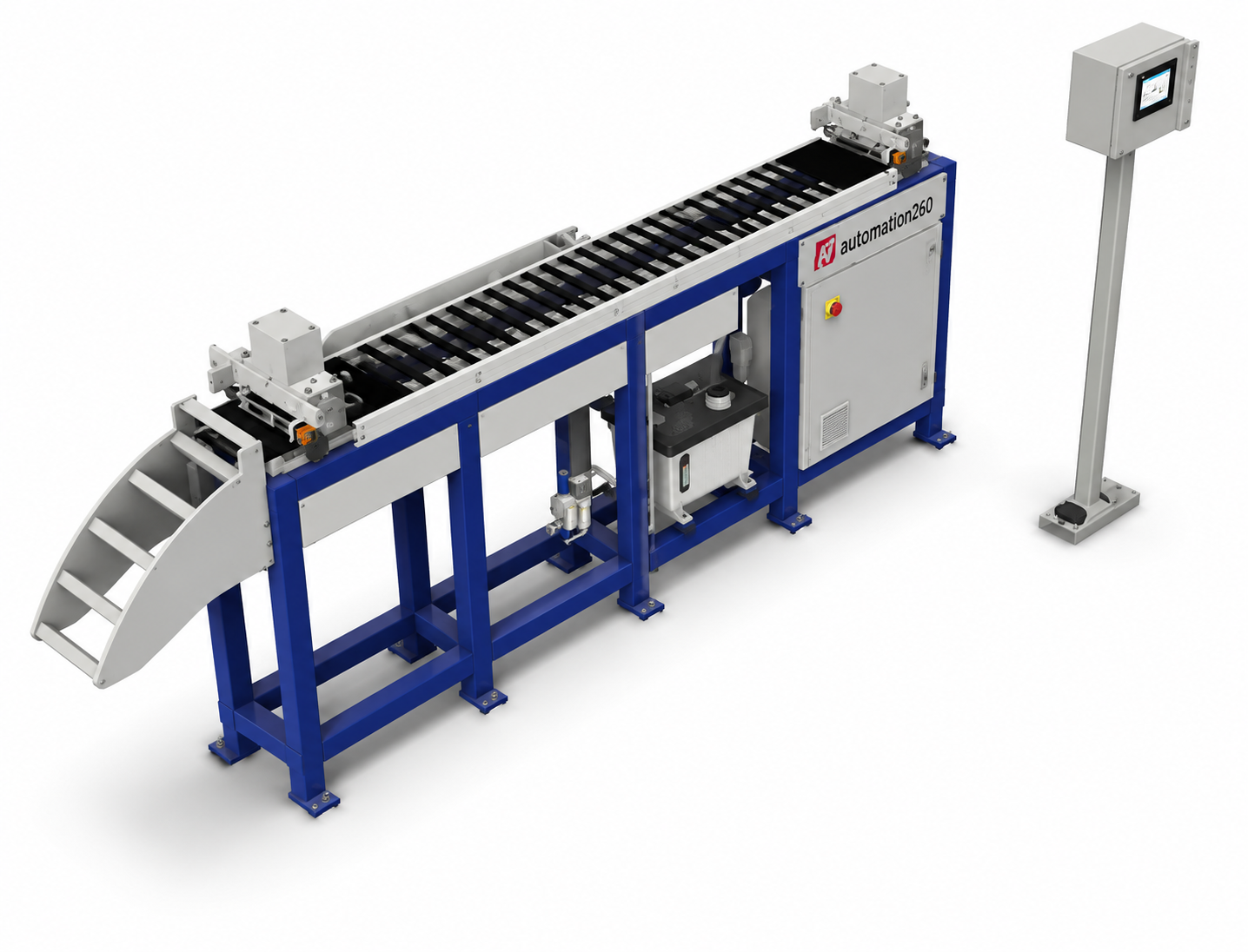 Automatic aluminium strip straightening system (coil stretcher)